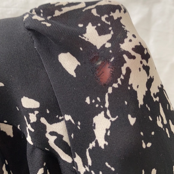 Parker Lila Silk Black Print Faux Wrap Dress - Picture 7 of 7